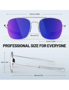 Gafas de sol aviador ACBLUCE 53mm polarizadas marco metal 2