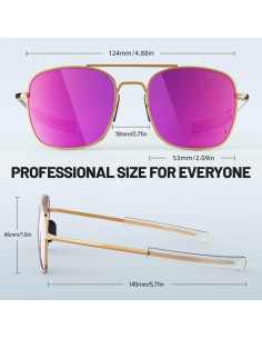 Gafas de sol aviador ACBLUCE 53mm Lente TAC polarizada 2