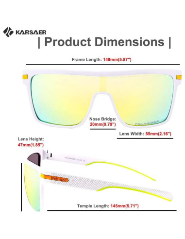 Gafas de sol deportivas Karsaer TR90 polarizadas para hombres