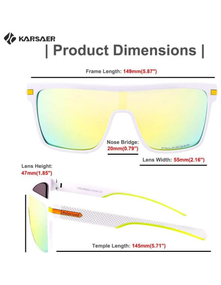Gafas de sol deportivas Karsaer TR90 polarizadas para hombres