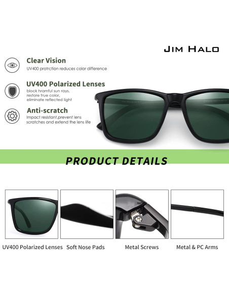Gafas de Sol JIM HALO Cuadradas Polarizadas UV 56mm