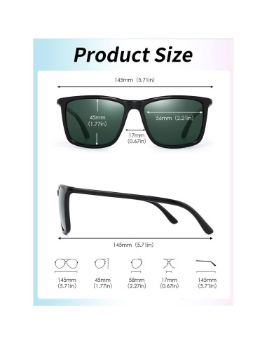 Gafas de Sol JIM HALO Cuadradas Polarizadas UV 56mm