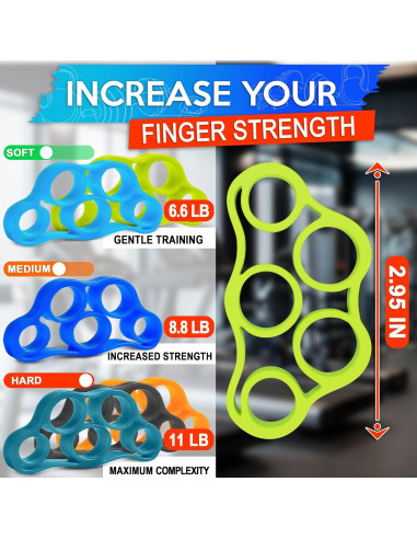 6 Bandas de Resistencia de Silicona SVICHOCHKA para Dedos