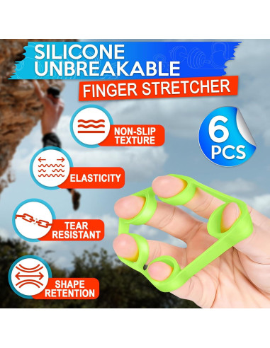 6 Bandas de Resistencia de Silicona SVICHOCHKA para Dedos
