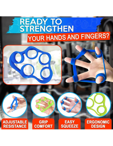 6 Bandas de Resistencia de Silicona SVICHOCHKA para Dedos