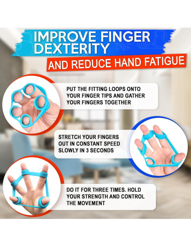 6 Bandas de Resistencia de Silicona SVICHOCHKA para Dedos