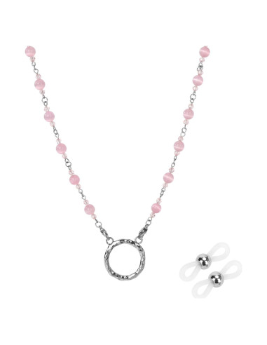 Cadena para Gafas HD-12 Hecho a Mano Rosa 81 cm