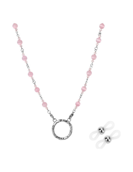 Cadena para Gafas HD-12 Hecho a Mano Rosa 81 cm