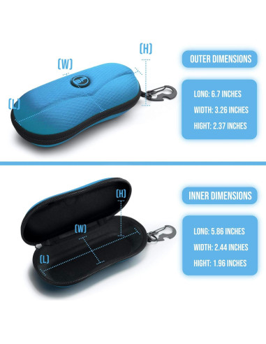 Estuche Semi Duro para Gafas BLUPOND con Gancho Metálico