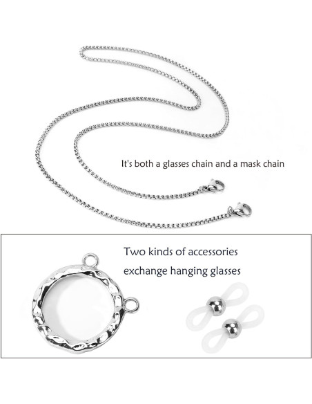 Cadena para Gafas HD-12 Hecho a Mano Rosa 81 cm