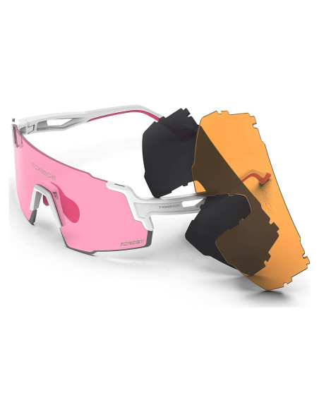 Gafas de sol deportivas TOREGE TR65 con 3 lentes intercambiables