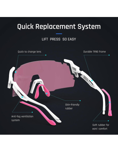 Gafas de sol deportivas TOREGE TR65 con 3 lentes intercambiables