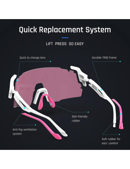 Gafas de sol deportivas TOREGE TR65 con 3 lentes intercambiables