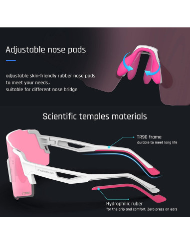 Gafas de sol deportivas TOREGE TR65 con 3 lentes intercambiables