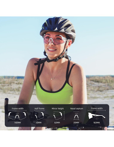 Gafas de sol deportivas TOREGE TR65 con 3 lentes intercambiables