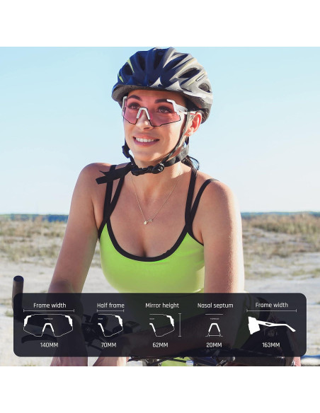 Gafas de sol deportivas TOREGE TR65 con 3 lentes intercambiables