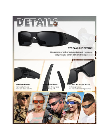 Gafas de sol polarizadas TIANYESY unisex retro deportivas