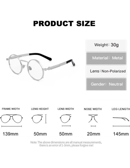 Gafas de sol redondas EYLRIM Eyl8478h 100% UV Plata