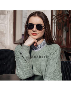 Gafas de sol redondas EYLRIM Eyl8478c 100% UV estilo Steampunk 2