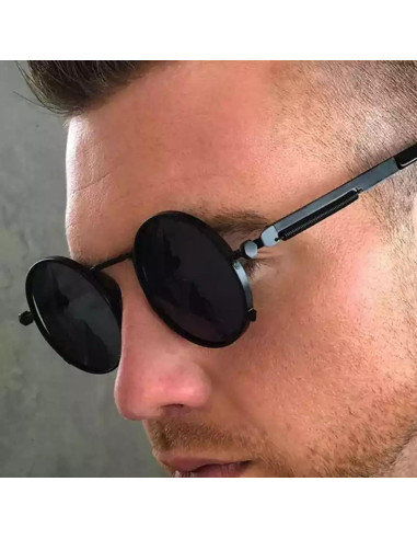 Gafas de sol redondas EYLRIM Eyl8478c 100% UV estilo Steampunk