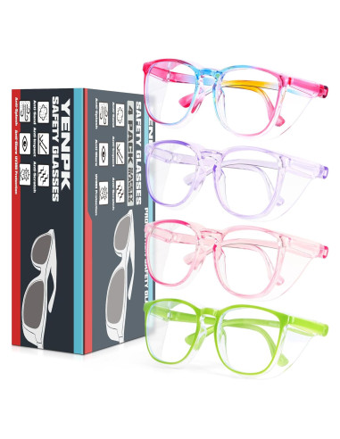 Paquete de 4 Gafas de Seguridad YENPK Anti Niebla UV Azul