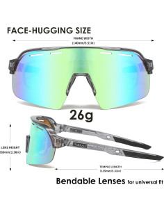 Gafas de Ciclismo INMKALI UV400 Ajuste Universal Adulto 2