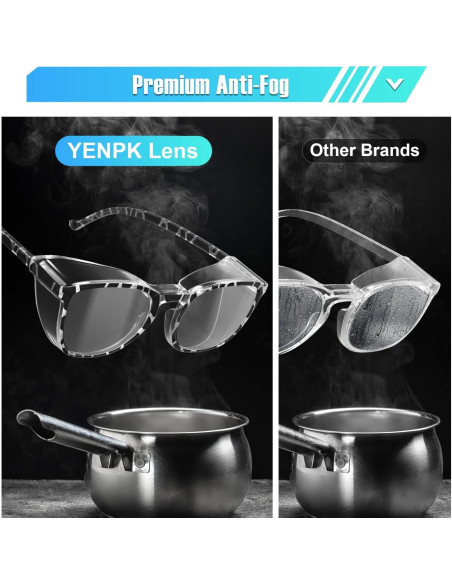 Paquete de 4 Gafas de Seguridad YENPK Anti Niebla UV Azul