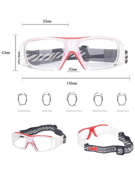 Gafas Deportivas Unisex Antivaho para Baloncesto y Fútbol