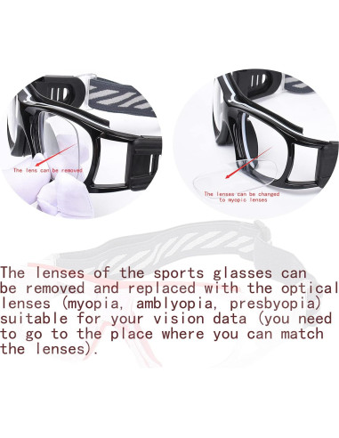 Gafas Deportivas Unisex Antivaho para Baloncesto y Fútbol