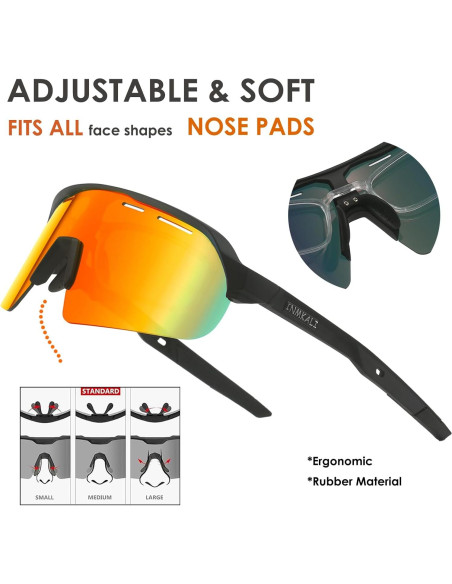 Gafas de Ciclismo INMKALI UV400 Rojo Ajuste Universal