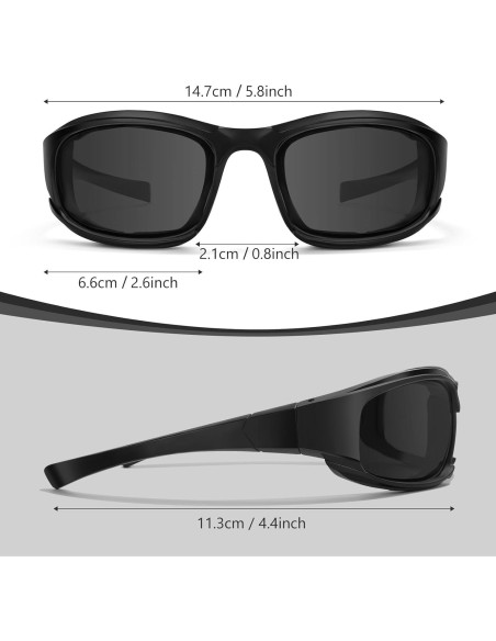 Gafas de Motocicleta UV400 2PCS Protección HD Negro Claro