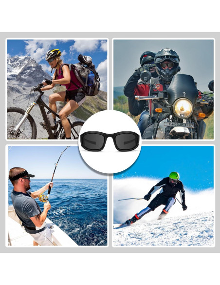 Gafas de Motocicleta UV400 2PCS Protección HD Negro Claro