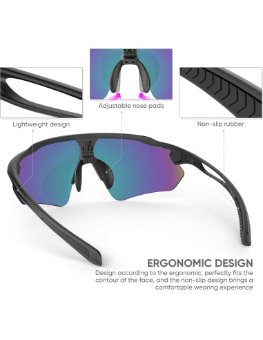 Gafas de Ciclismo Hubo Sports 5 Lentes Intercambiables