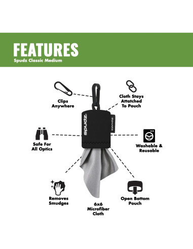 Paño Microfibra SPUDZ Clásico | Alpine Innovations | 15 x 15 cm