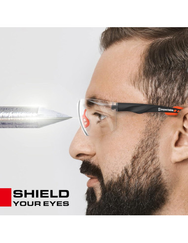 Gafas de Seguridad Impactables Antiempañante UV Negro/Naranja