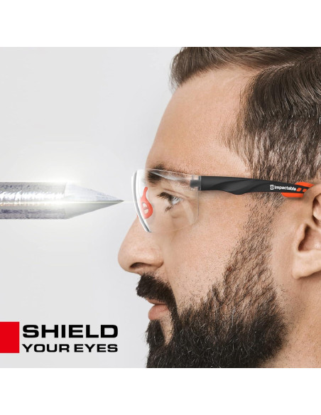 Gafas de Seguridad Impactables Antiempañante UV Negro/Naranja