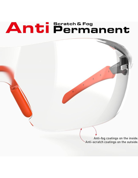 Gafas de Seguridad Impactables Antiempañante UV Negro/Naranja