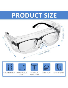 Gafas de Seguridad Queekay 12 Pares Anti Arañazos 2