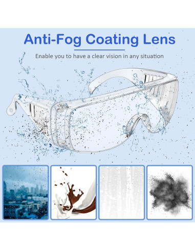 Gafas de Seguridad Queekay 12 Pares Anti Arañazos