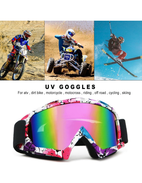 Gafas de Motocicleta Shutuan Rosa UV400 Ajustables