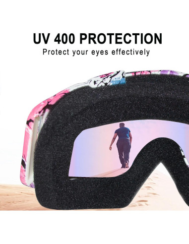 Gafas de Motocicleta Shutuan Rosa UV400 Ajustables