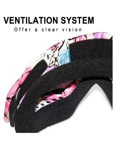 Gafas de Motocicleta Shutuan Rosa UV400 Ajustables