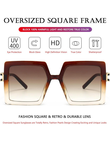 Gafas de Sol AIEYEZO Cuadradas Oversized UV400 para Mujeres