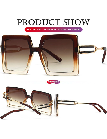 Gafas de Sol AIEYEZO Cuadradas Oversized UV400 para Mujeres