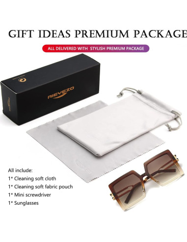 Gafas de Sol AIEYEZO Cuadradas Oversized UV400 para Mujeres