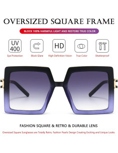 Gafas de Sol AIEYEZO Cuadradas Oversized UV400 Mujeres 2