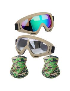Gafas de Motocicleta LJDJ 2 Paquetes con 2 Máscaras