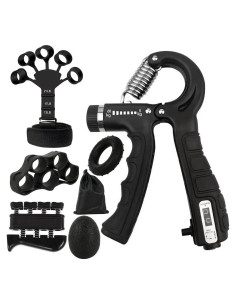 Fortalecedor de Agarre de Mano WWJ Ajustable 10-130Lbs Negro