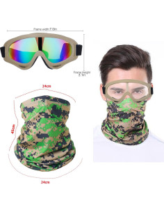 Gafas de Motocicleta LJDJ 2 Paquetes con 2 Máscaras 2