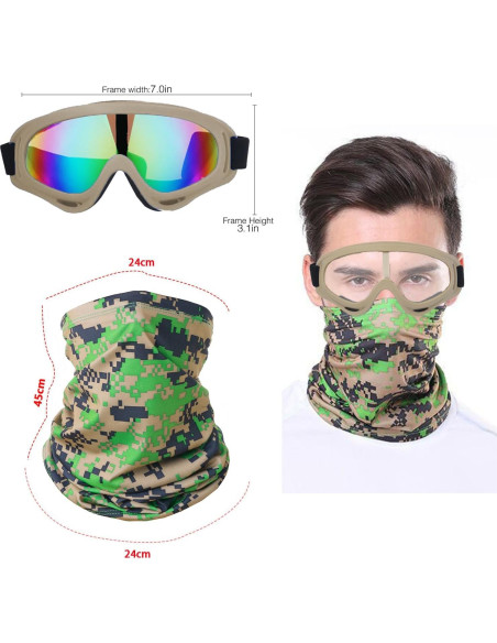 Gafas de Motocicleta LJDJ 2 Paquetes con 2 Máscaras